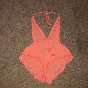 Salmon colored romper/swim coverup